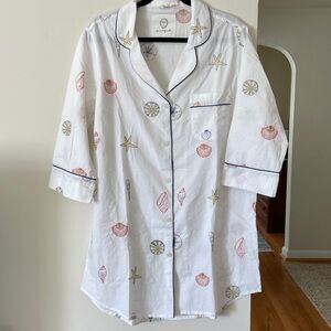 Print Fresh By Anthropologie S Organic Cotton Beach Shell Shirt Nightshirt